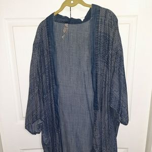 Denim style blue kimono size 4x